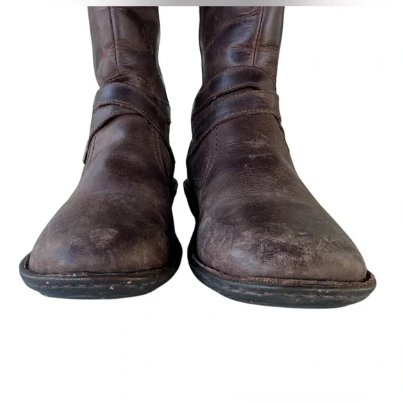 UGG 1005450 Rosen Brown Tall Women'sShearling Riding Harness Boots